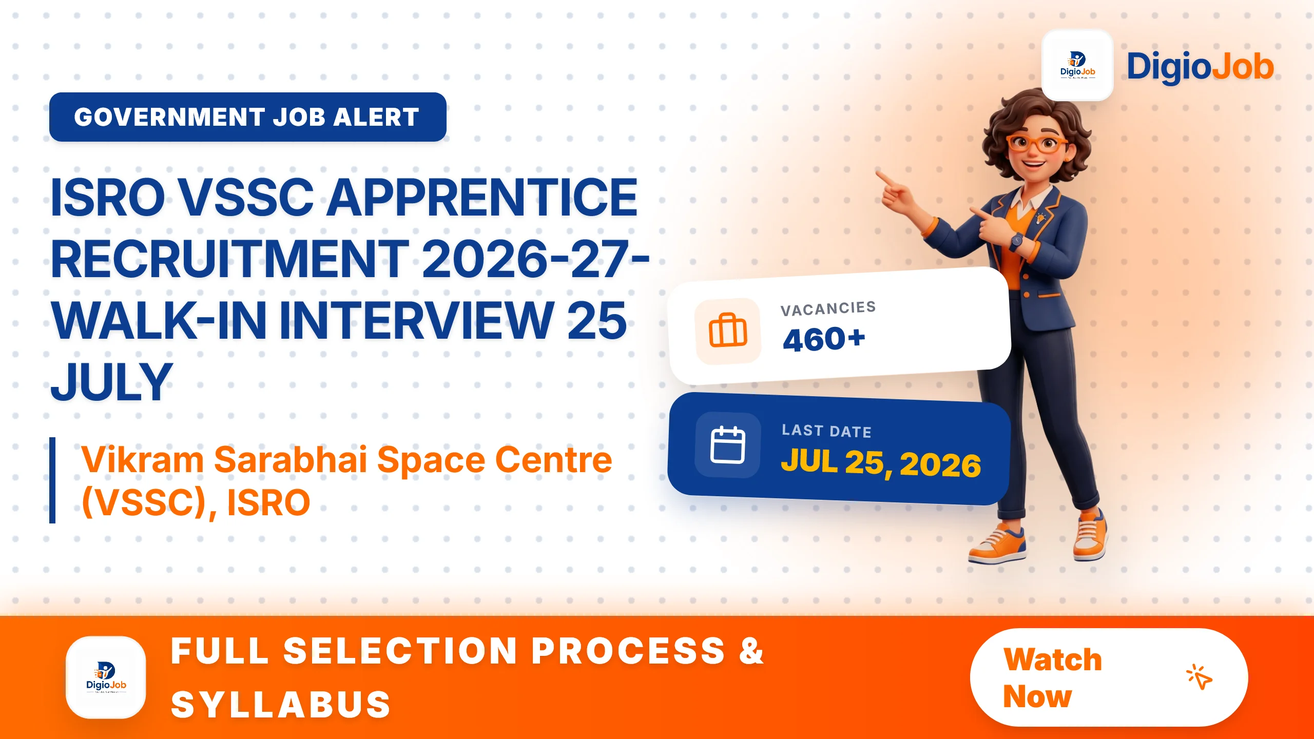 ISRO VSSC Apprentice 2026-27- 460 vacancy open Walk-in interview